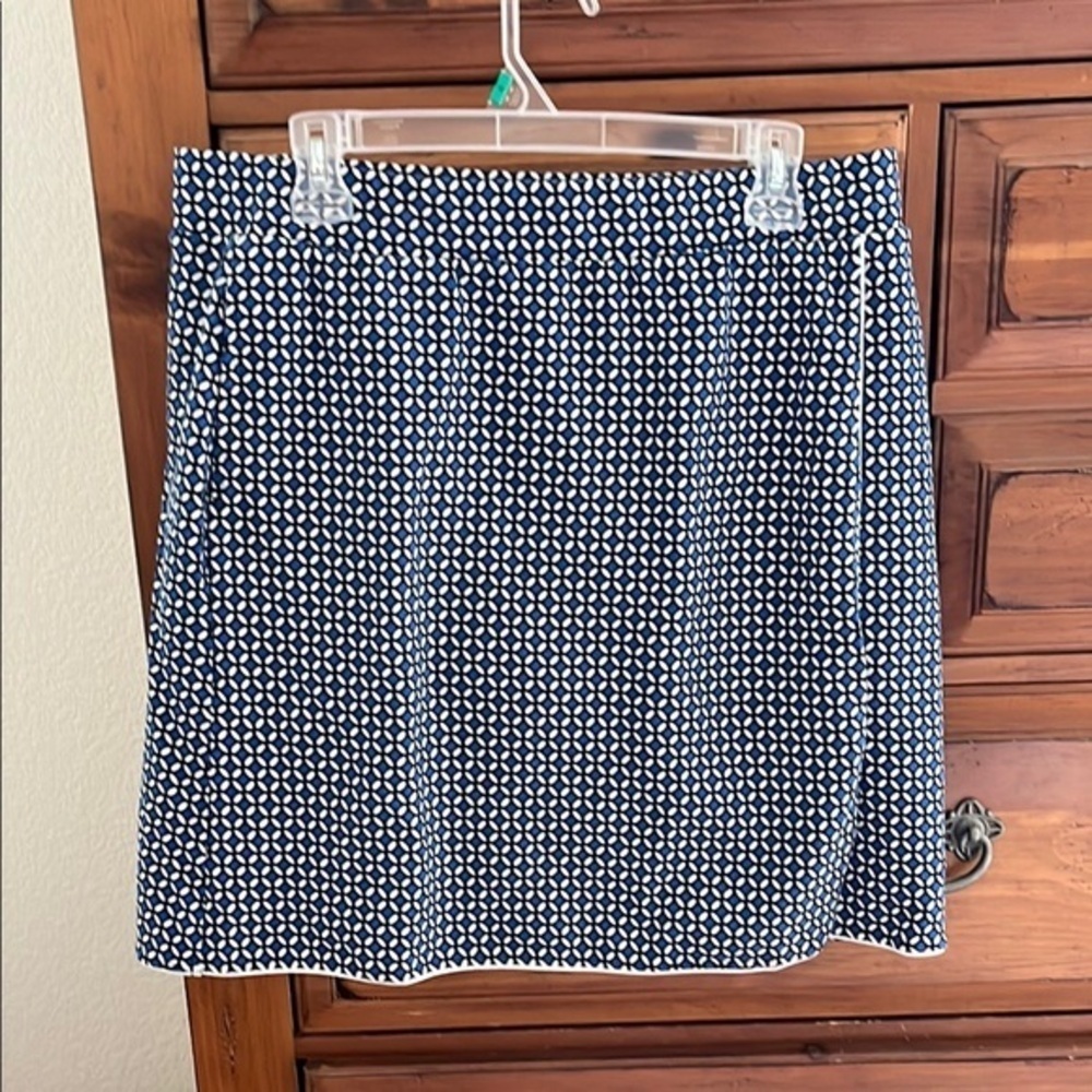 Blue and White Wrap Skort With Pocket for Casual Wear NWOT